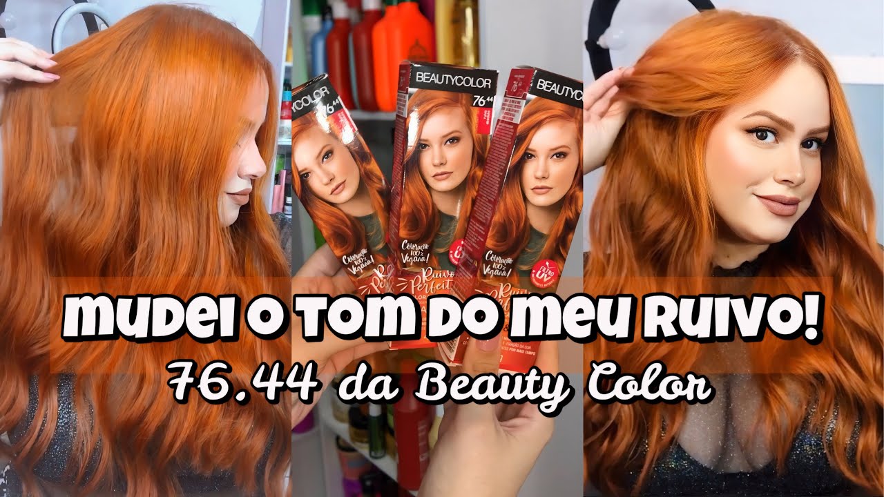 MUDEI O TOM DO MEU RUIVO | Ruivo Absoluto - 76.44 da Beauty Color