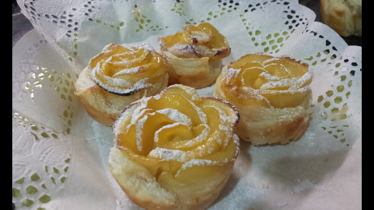 Rosa de hojaldre con manzana