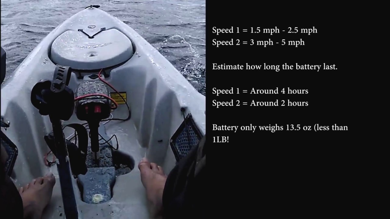 Hobie Kayak Trolling Motor with 12v Car Jump Starter Battery (Less than 1LB)! www.FishingWa.us