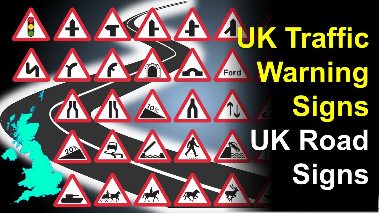 UK Traffic Warning Signs | Road Signs | Pass Your Driving Theory Test 2022 | Highway Code | Symbols