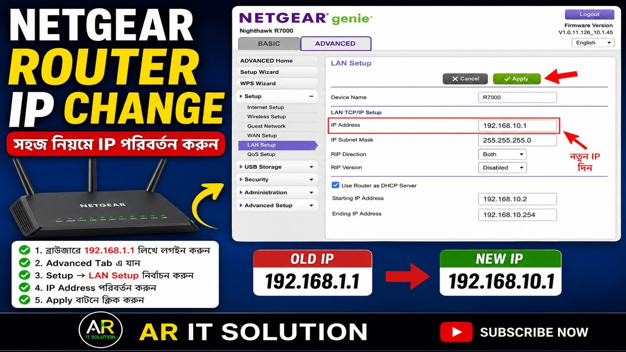 Netgear router ip change