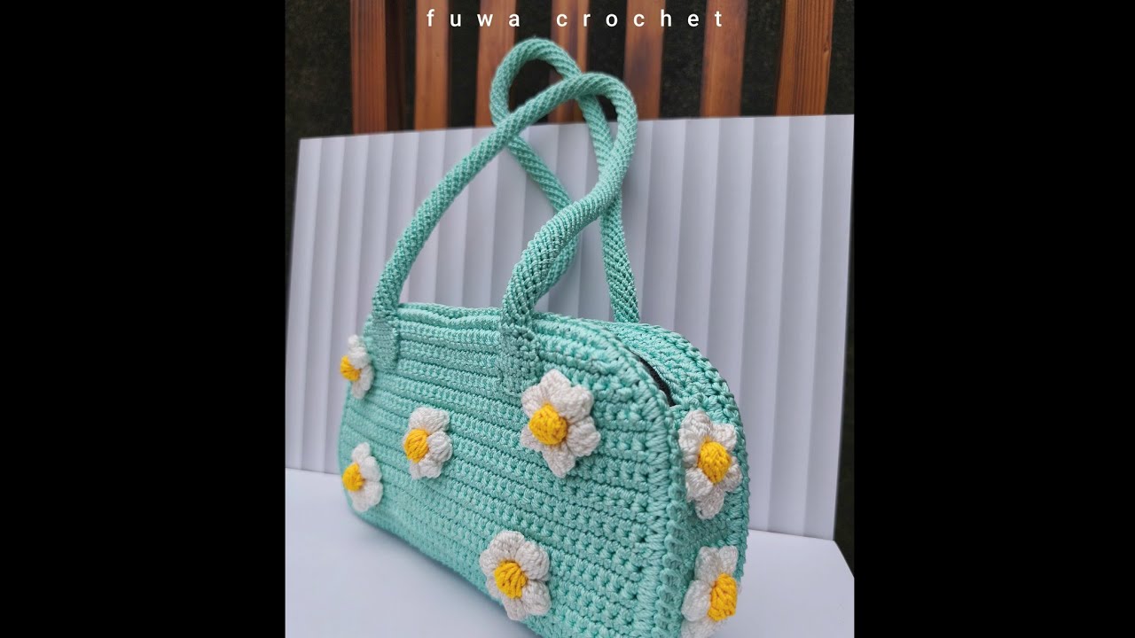 Tutorial tas rajut bahu model baguette series daisy #crochet 