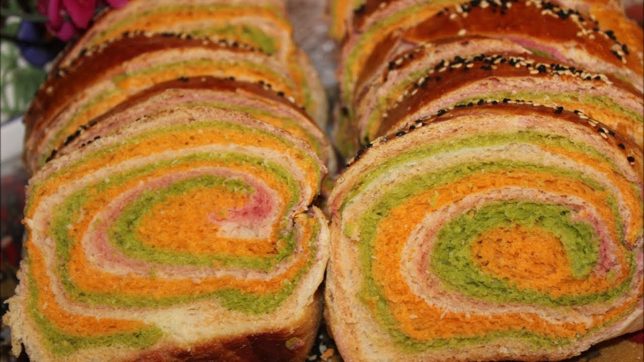 Brioche roulé tricolore aux Légumes