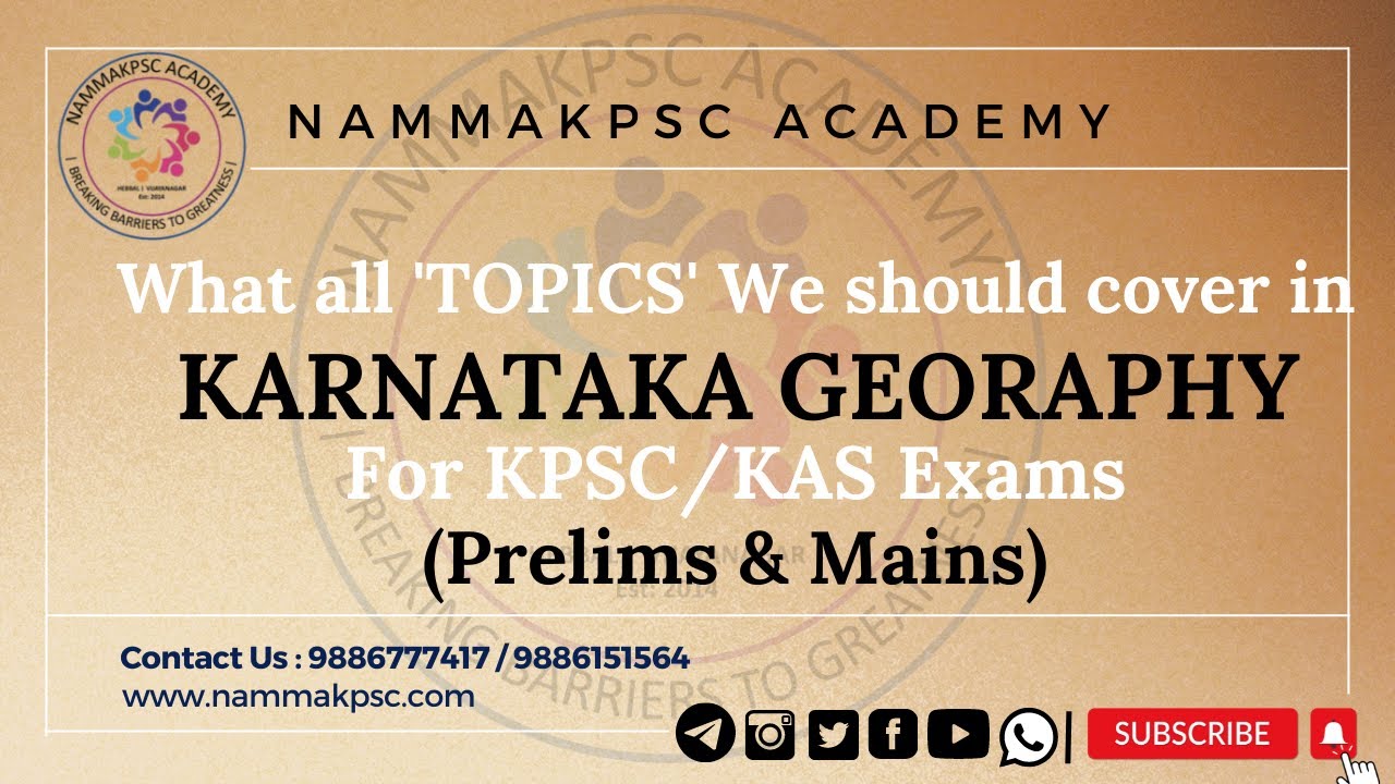 What all topics should be cover in Karnataka Geography