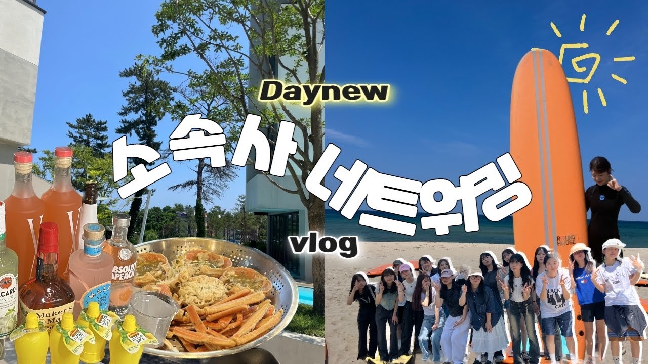 여름 휴가 다녀왔어요!☀️ 데이뉴 네트워킹 브이로그🌊🏄‍♀️ㅣ서핑, 풀빌라, 수영, 양양, 대게