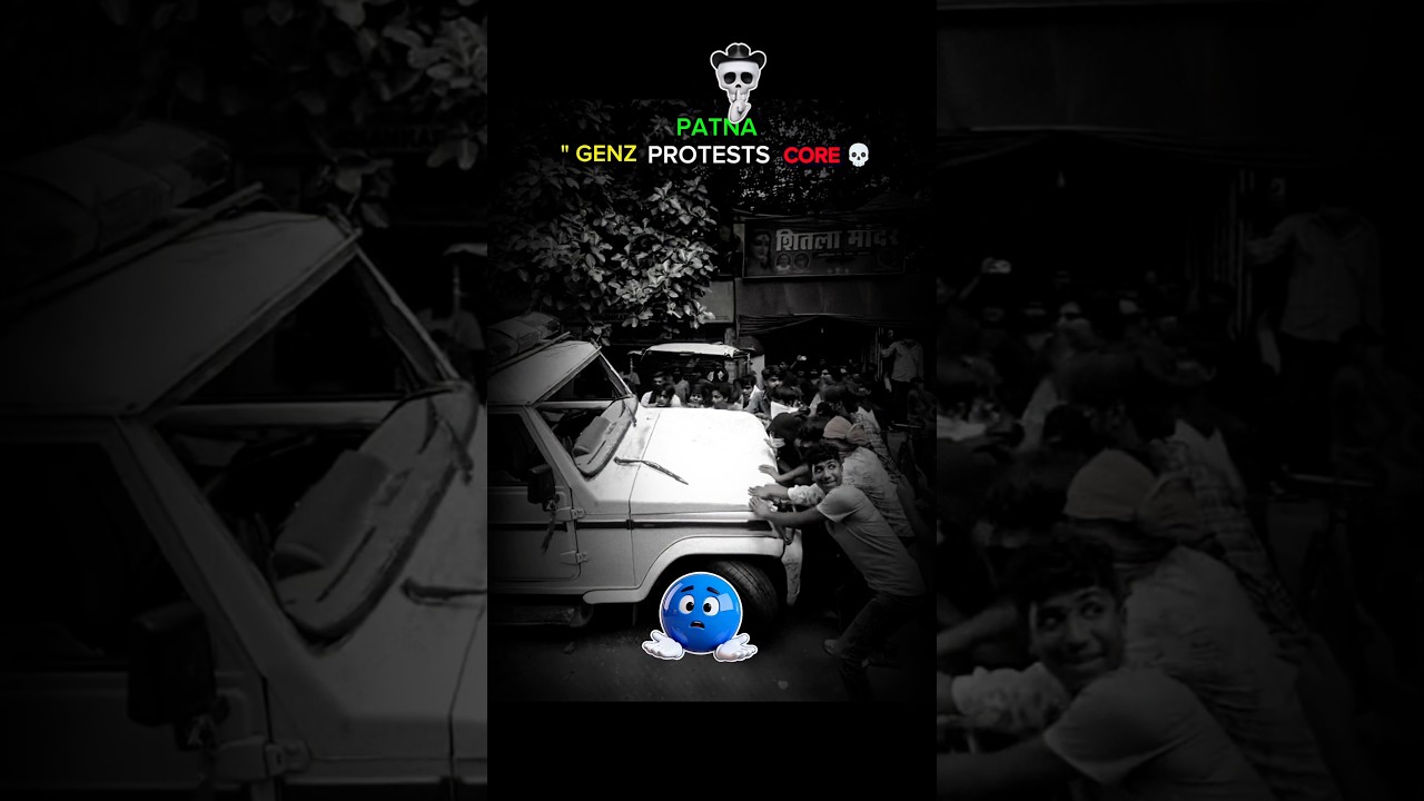 💀 PATNA GENZ PROTEST CORE 💀 Police Gadi Gira, Water Cannon Pe Masti #protest #patna #genz