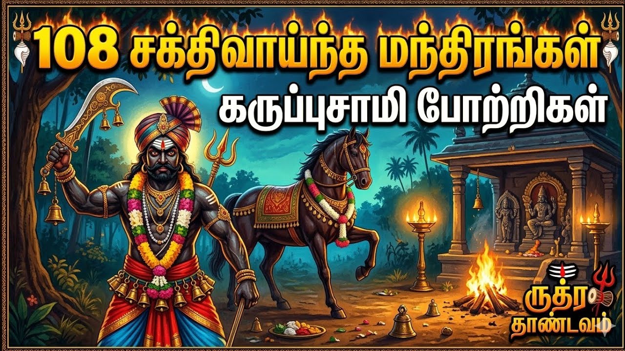 👉காவல் தெய்வம் கருப்பசாமி 108 போற்றிகள் | Karuppar 108 Names with Lyrics