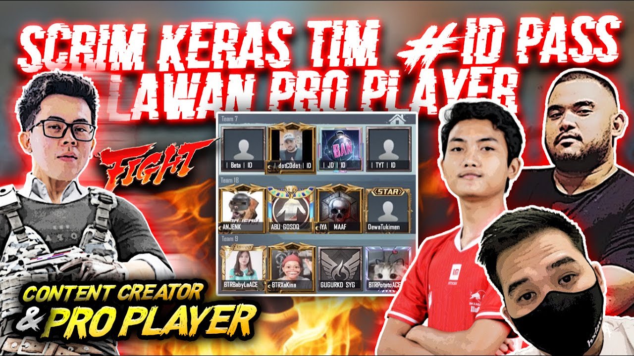 SCRIM KERAS TIM #ID_PASS LAWAN PRO PLAYER, CONTENT CREATOR & STREAMER !! SERU PARAH !! - PUBG MOBILE