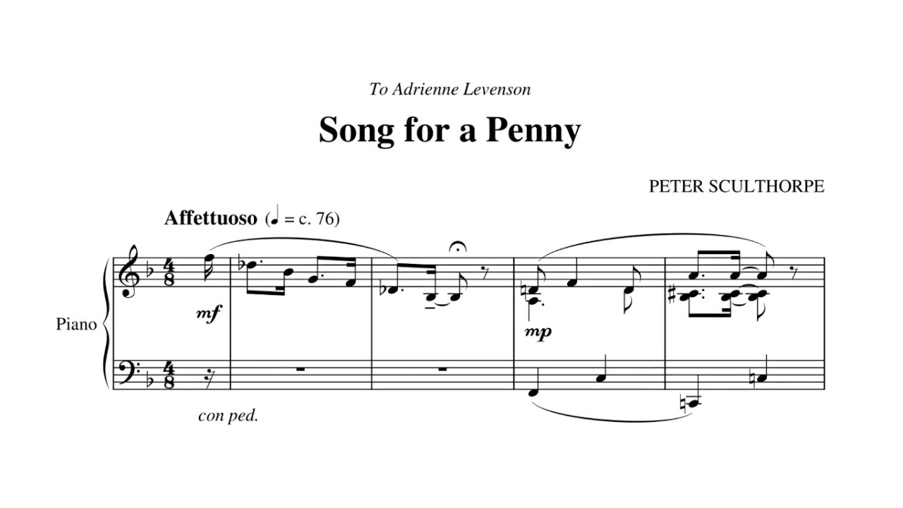 Peter Sculthorpe - Song for a Penny [with score]
