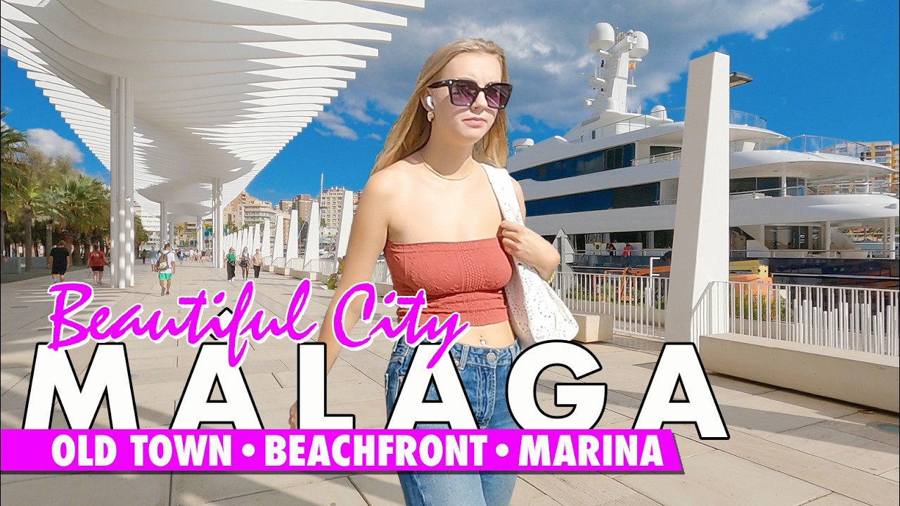 Epic Málaga city autumn walk | Old Town, Beachfront & Marina | Spain virtual tour