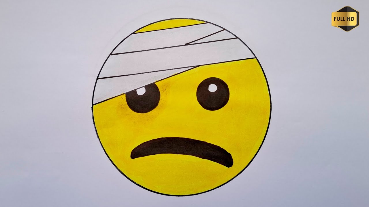 How to Draw a Bandaged Head Emoji with Markers