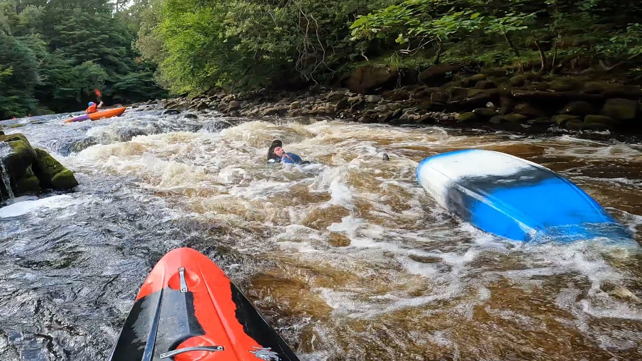 DPC River Tees .45 (Middleton in Teesdale to Cotherstone) swimmers, rescues & a lost paddle 