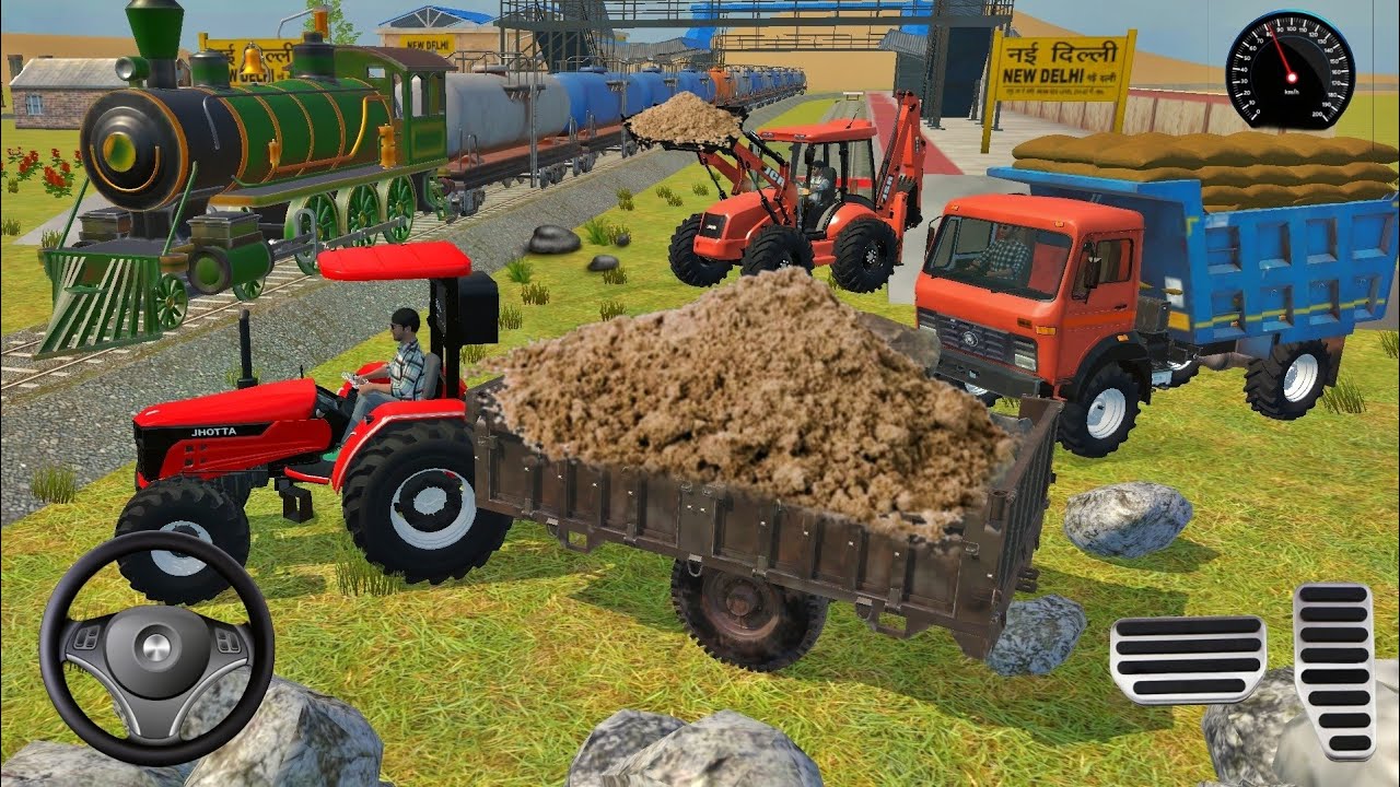 Indian vehicles stuck 😱 on track rescue by tractors and jcb 