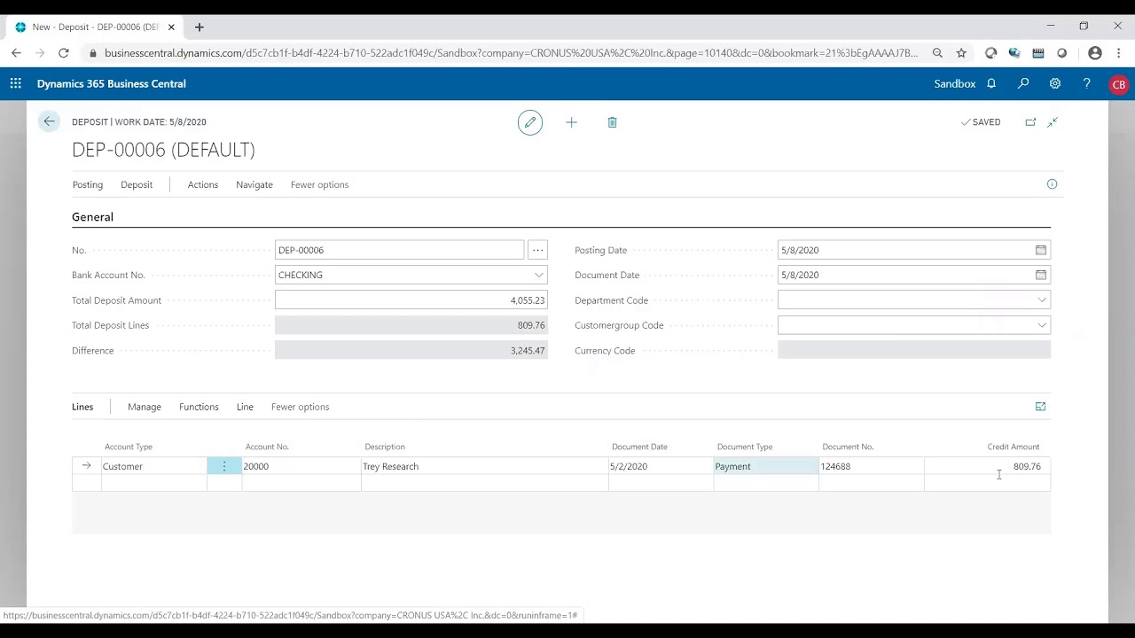 Deposits & Cash Receipts in Dynamics 365 Business Central | Western Computer