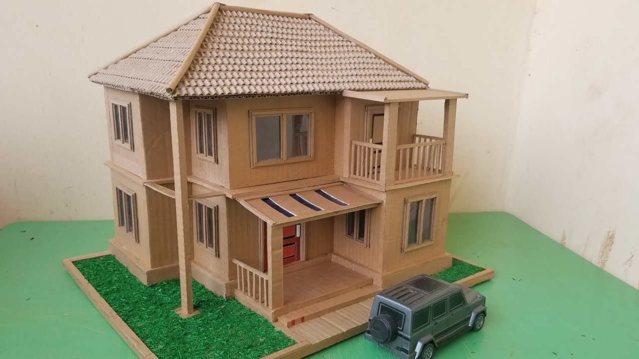 DIY How To Make  Beautiful Miniature cardboard House | Cardboard small house making video