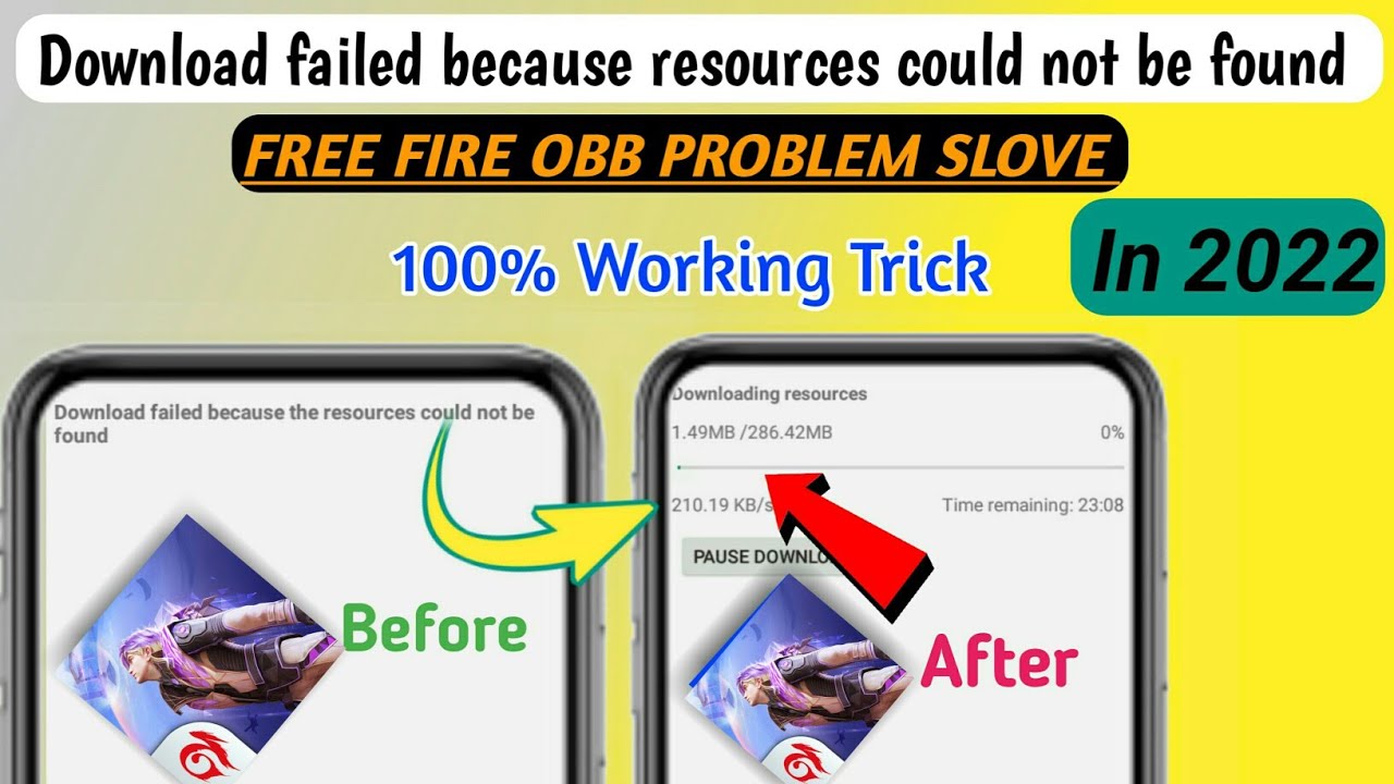 Free Fire download failed because the resources cpuld not be found Problem Slove | 1GB 2GB 3GB RAM