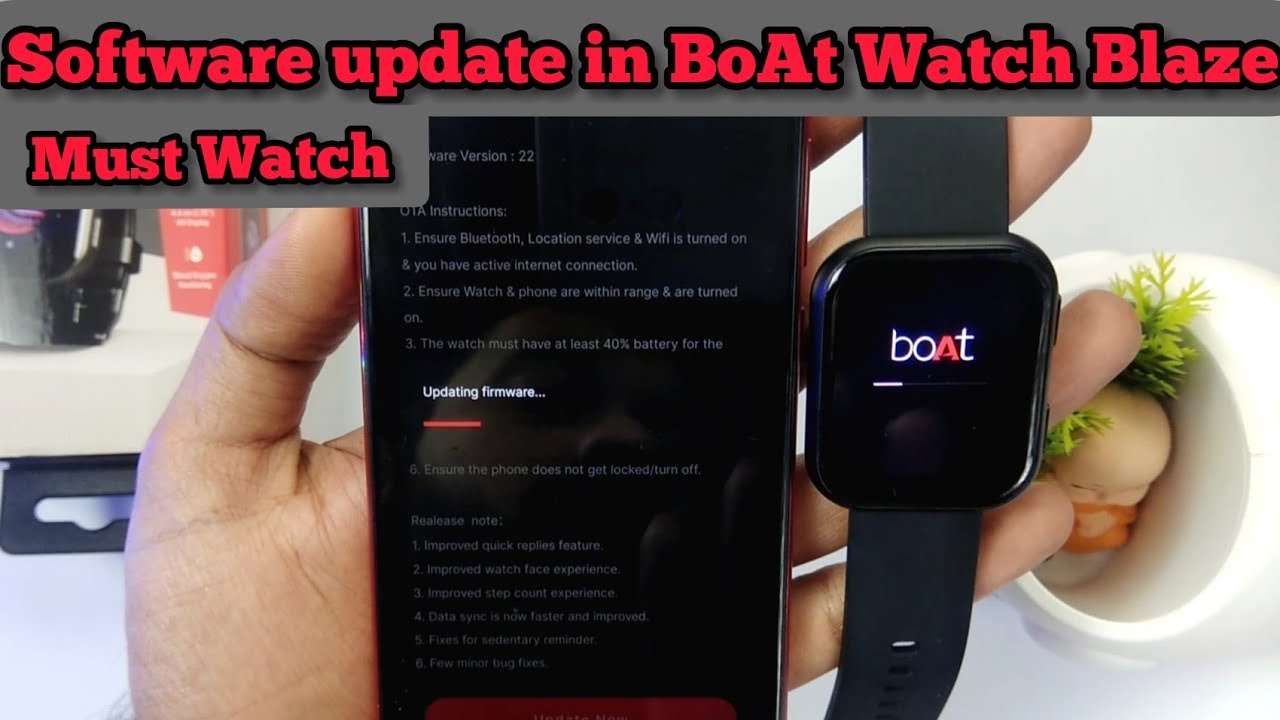 Updating Firmware in BoAt Watch Blaze | How to  Check for software update in Watch blaze smartwatch
