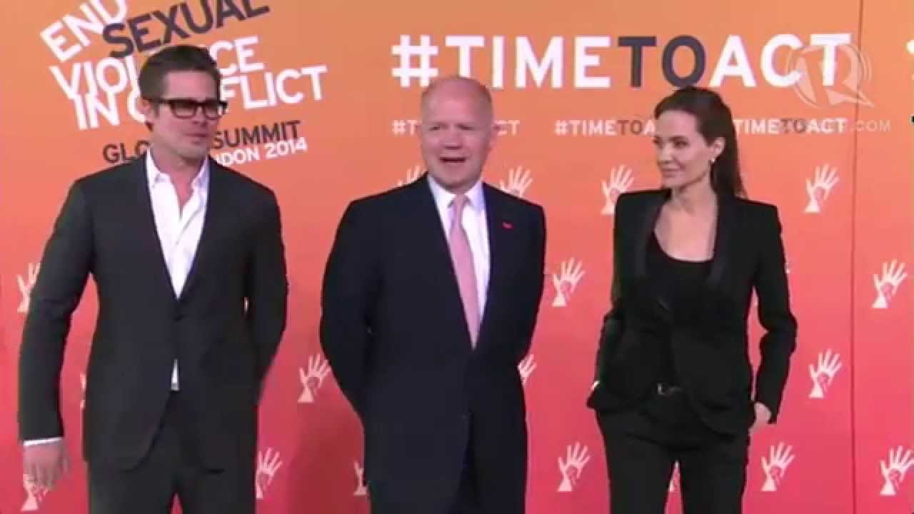Jolie, Hague and Pitt arrive at Ministers' Day at summit vs sexual violence in conflict