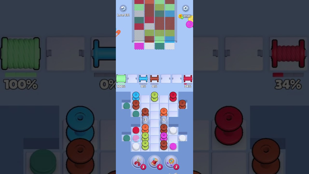 Knit Out Level 631 Solution #knitoutpuzzlegame #knitout #knitoutlevel #knitoutgame #level631