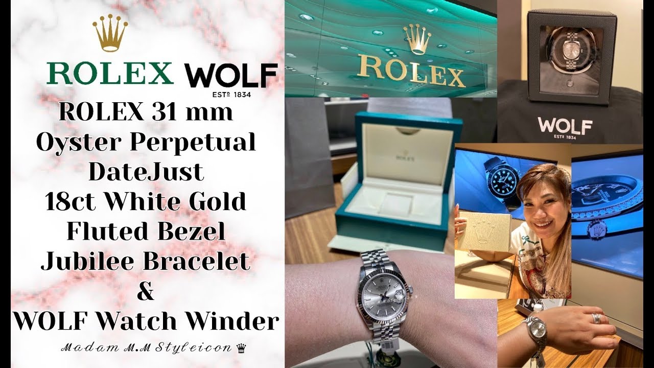VLOG #ROLEX DateJust 31MM 18ct WG Fluted Bezel Jubilee Bracelet & WOLF #WatchWinder #197
