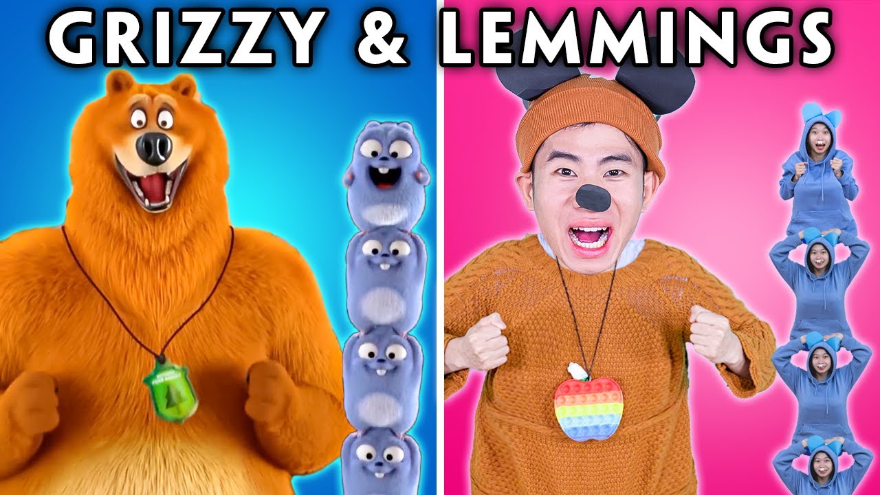 Grizzy & Les Lemmings Characters in Real Life - Grizzy & les Lemmings Funny Animated Parody