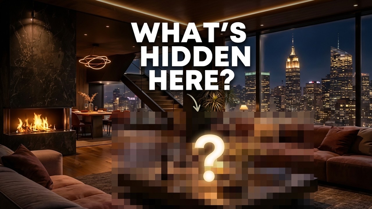 Fireplace Ambience 4K | Candlelit Penthouse Overlooking Manhattan