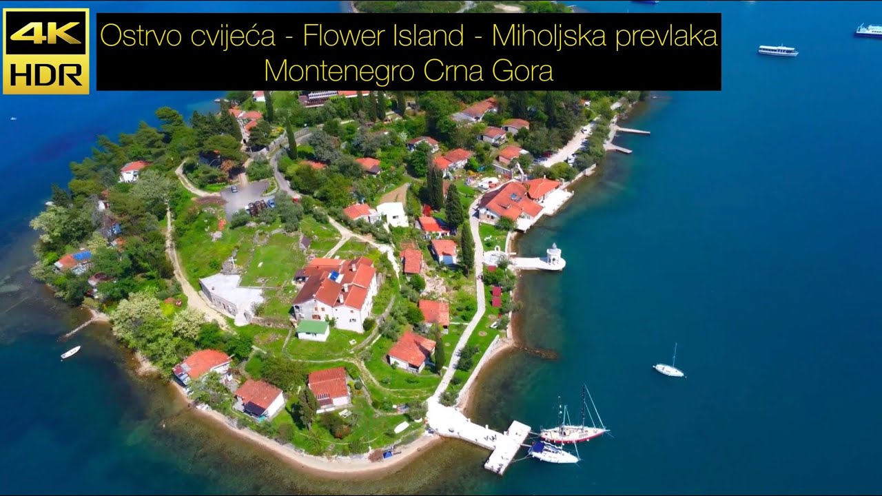 Ostrvo cvijeća - Flower Island - Miholjska prevlaka [Aerial View] Montenegro Crna Gora May 2023