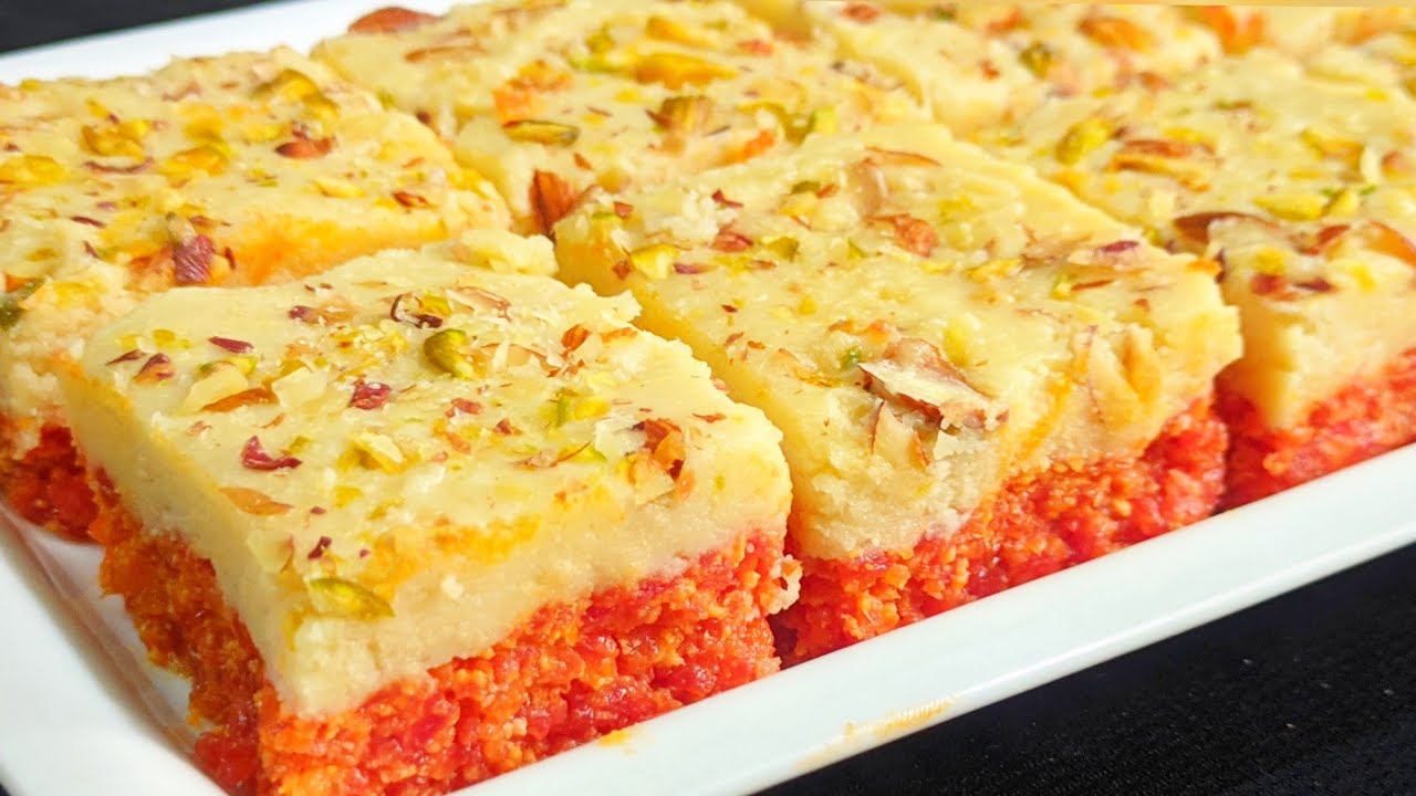 बिना गाजर घिसे हलवाई जैसे सवादिष्ट गाजर मलाई बरफी बनाने का एकदम अनोखा तरीका♥️Gajar Malai Barfi बरफी