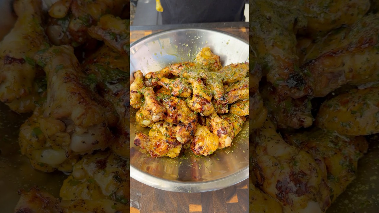 Lemon pepper chicken wings ​⁠@FireSmokeSociety