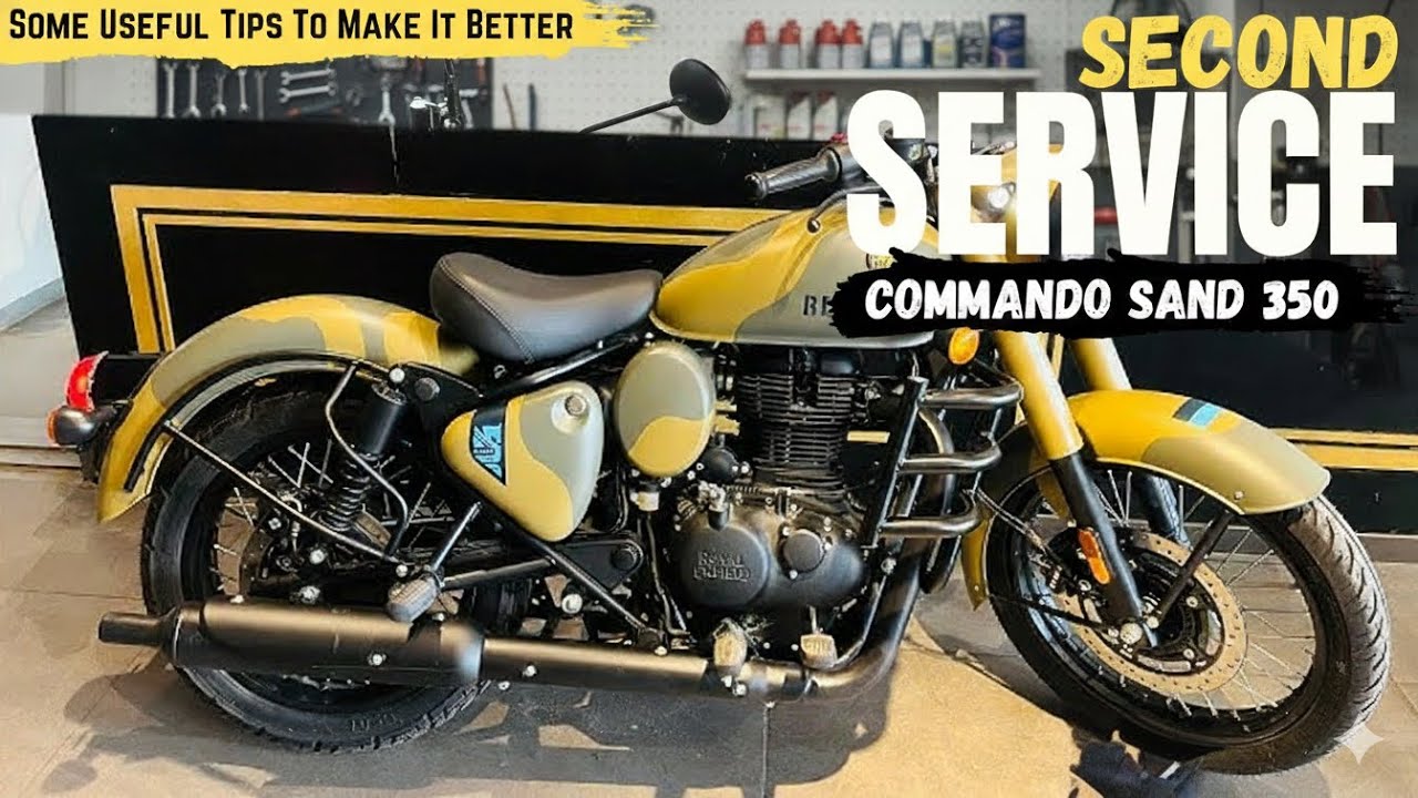 Royal Enfield |Classic 350 |Commando sand |2nd Service Done ✅.