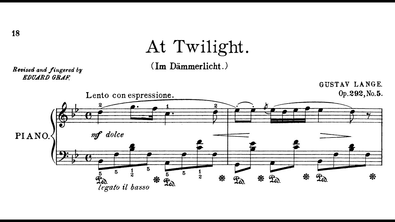 Gustav Lange: At Twilight, Op.292/5