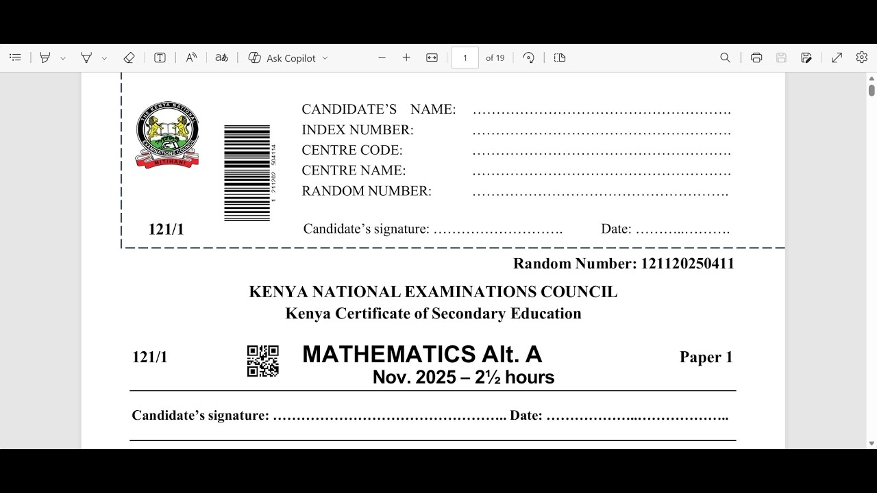 KCSE 2026 PREPARATIONS : KCSE 2025 MATHS PAPER 1 SECTION 2.