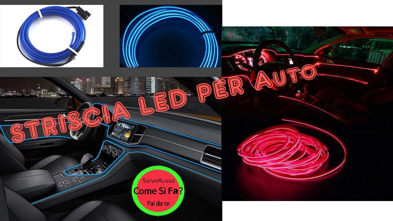 Striscia luminosa a Filo flessibile con luci al ottico per auto, installazione sulla mia Automobile