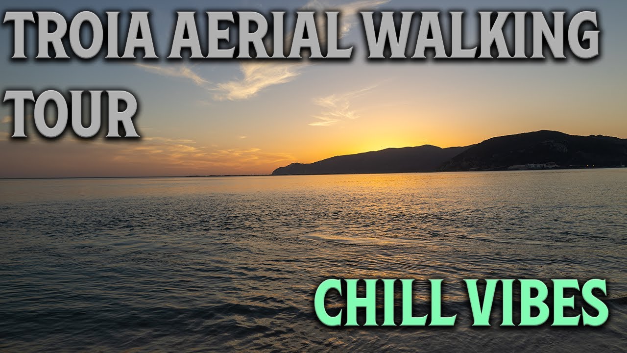 Troia, Portugal Aerial Walking Tour - Beach Walking - (Chill Drone Video)