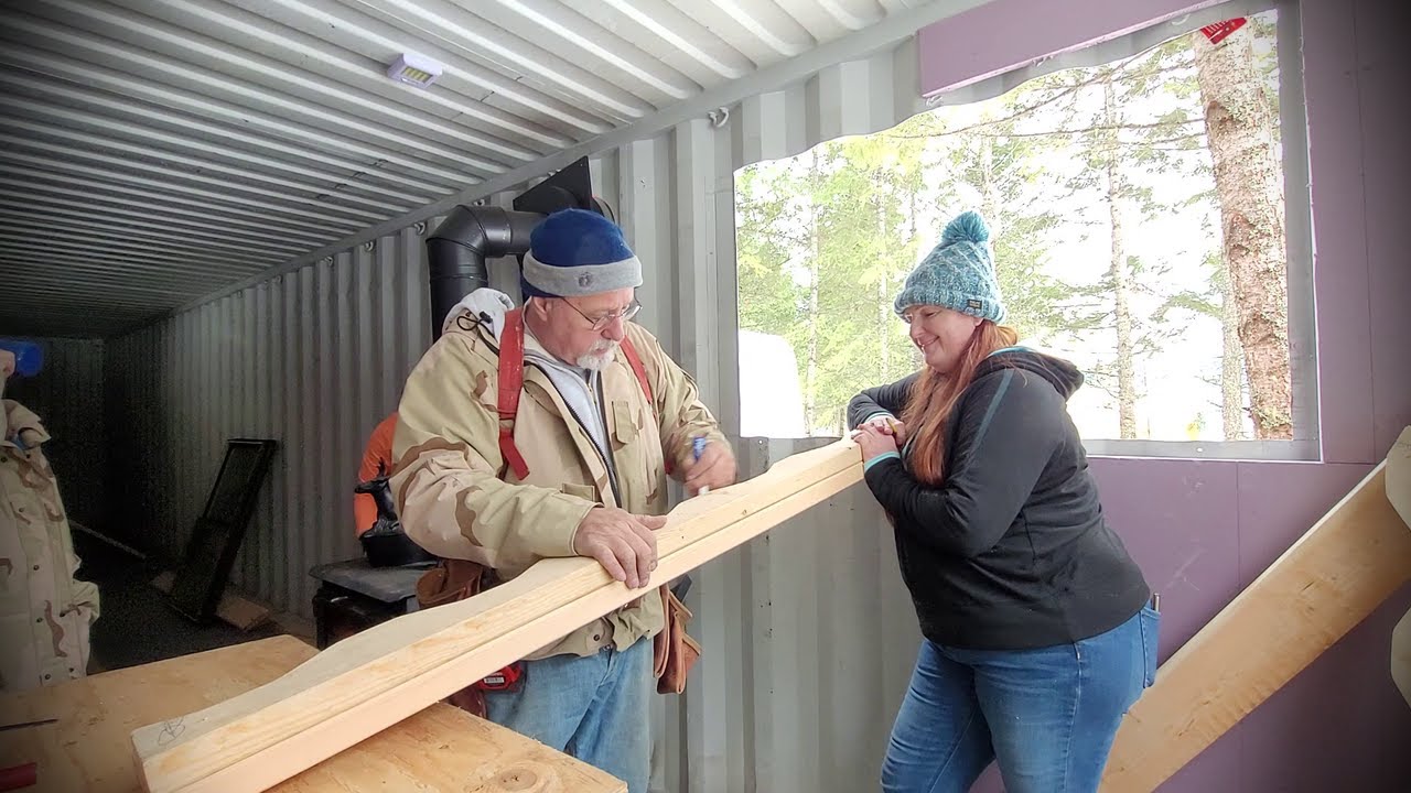 DIY Shipping Container Tiny House Build// Wood frame windows in shipping container//VLOG