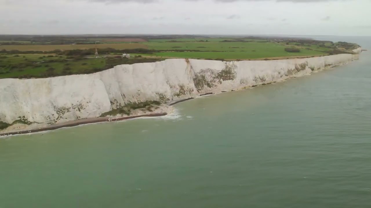Drone View: White Cliffs of Dover, England UK United Kingdom