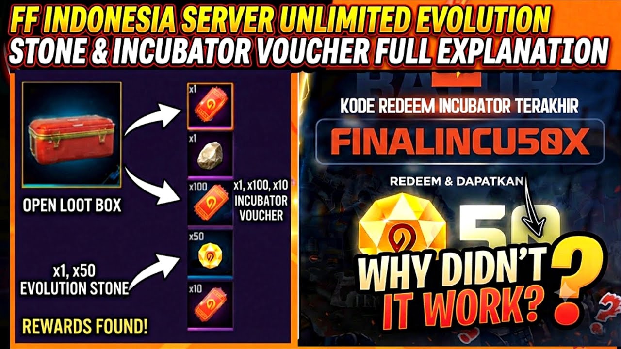FF Indonesia Server Reedem Code  & Unlimited Incubator Voucher Tips And Tricks 🔥
