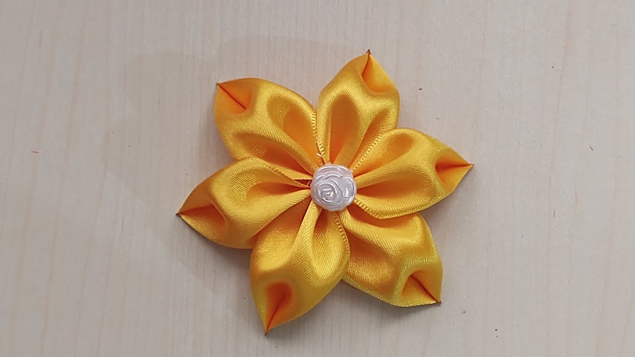 Flor Linda e Fácil na Fita de Cetim número 9