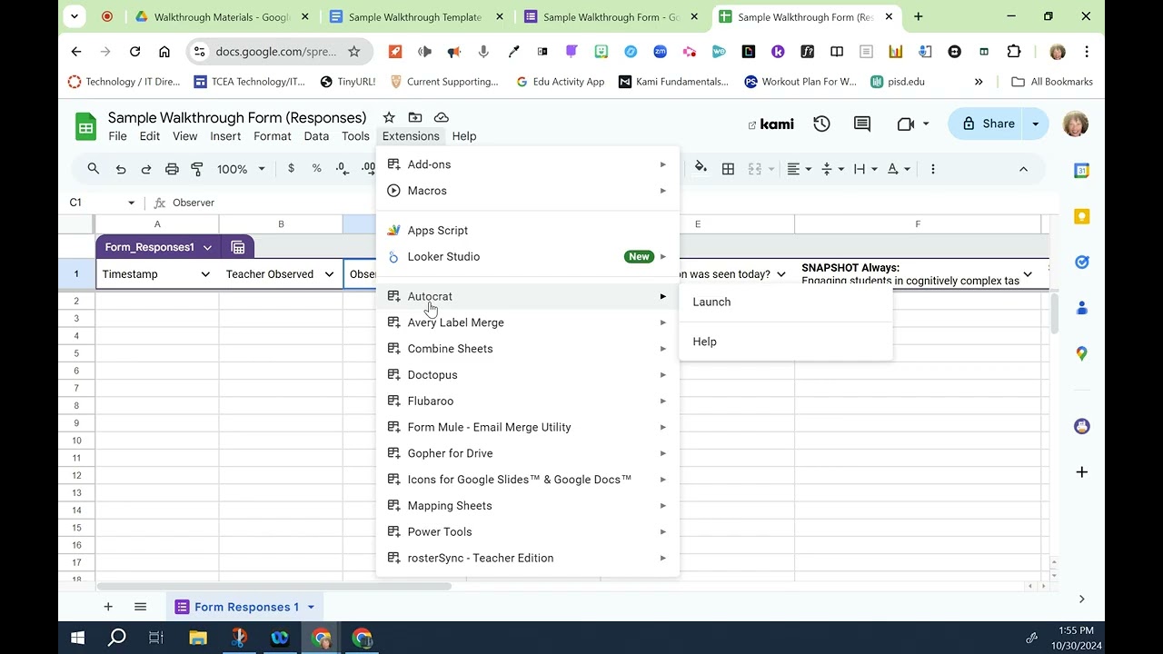 Walkthrough Forms - Autocrat
