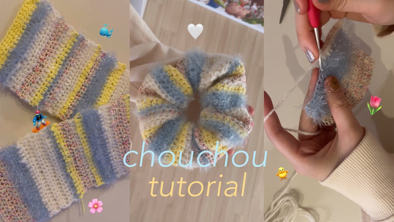 【crochet/かぎ針編み】chouchou tutorial🤍/かぎ針でつくるシュシュの編み方🌷