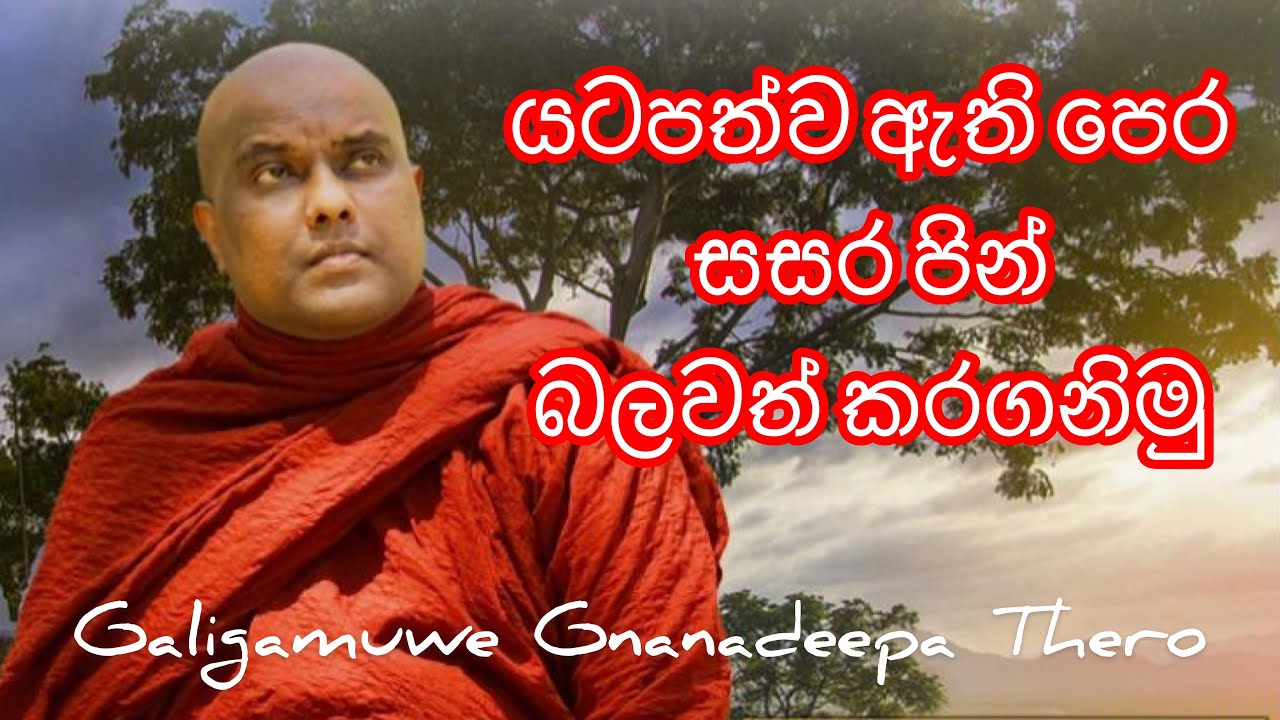 හරියටම පින හදුනාගෙන අග්‍ර පින් රැස්කරමු. පෙර සසර පිං බලවත් කරමු - Galigamuwe Gnanadeepa Thero