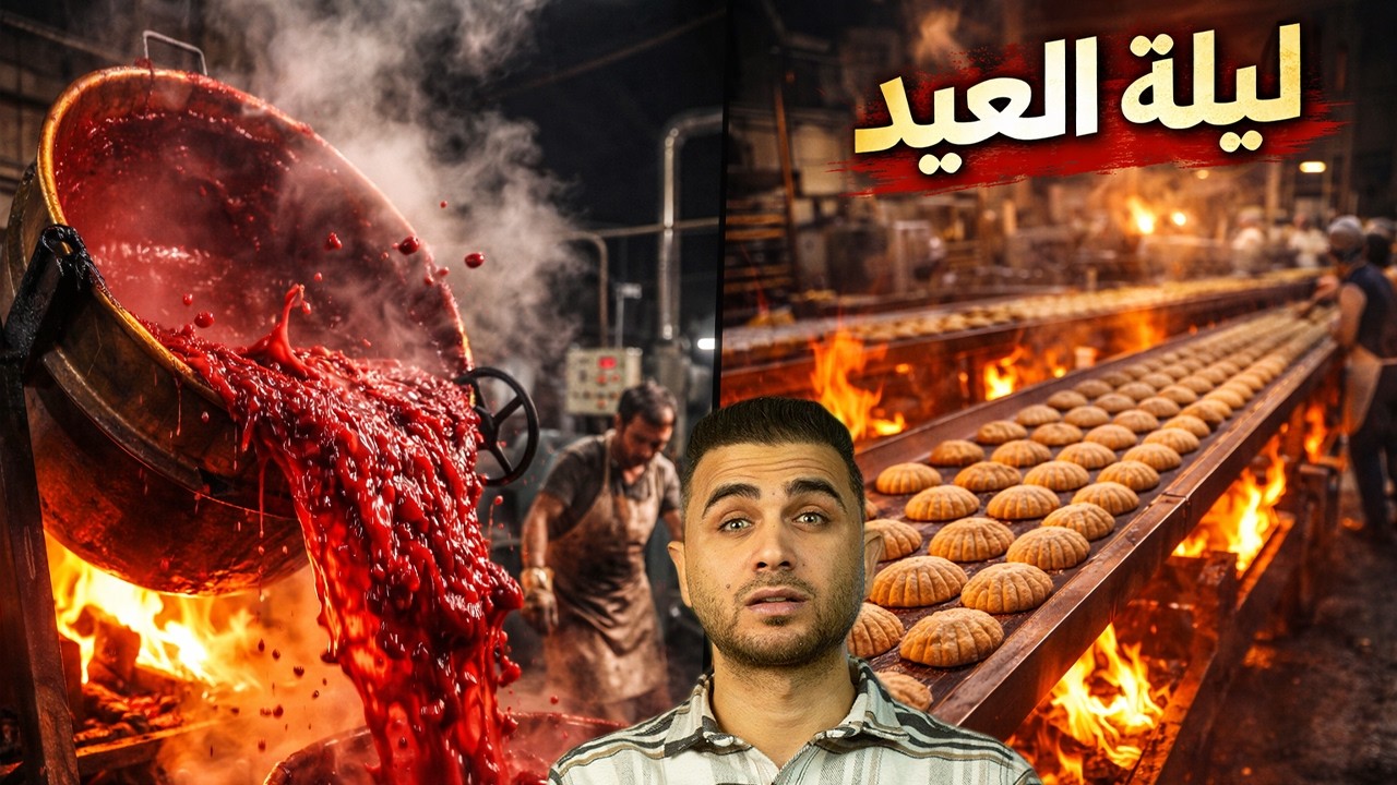 تركيا قبل العيد بساعات😱 إنتاج جنوني 😳حلقوم ومعمول.