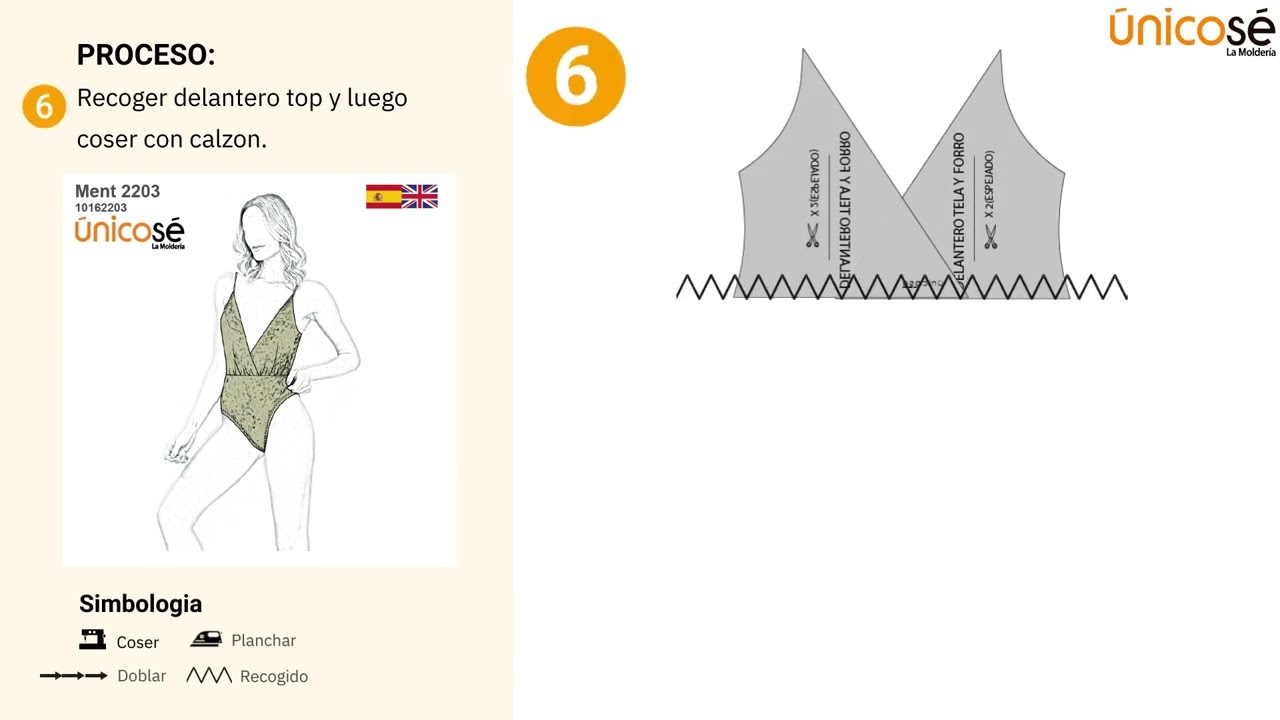 Proceso de costura : Molde / Patr&oacute;n ENTERITO BODY MUJER 2203