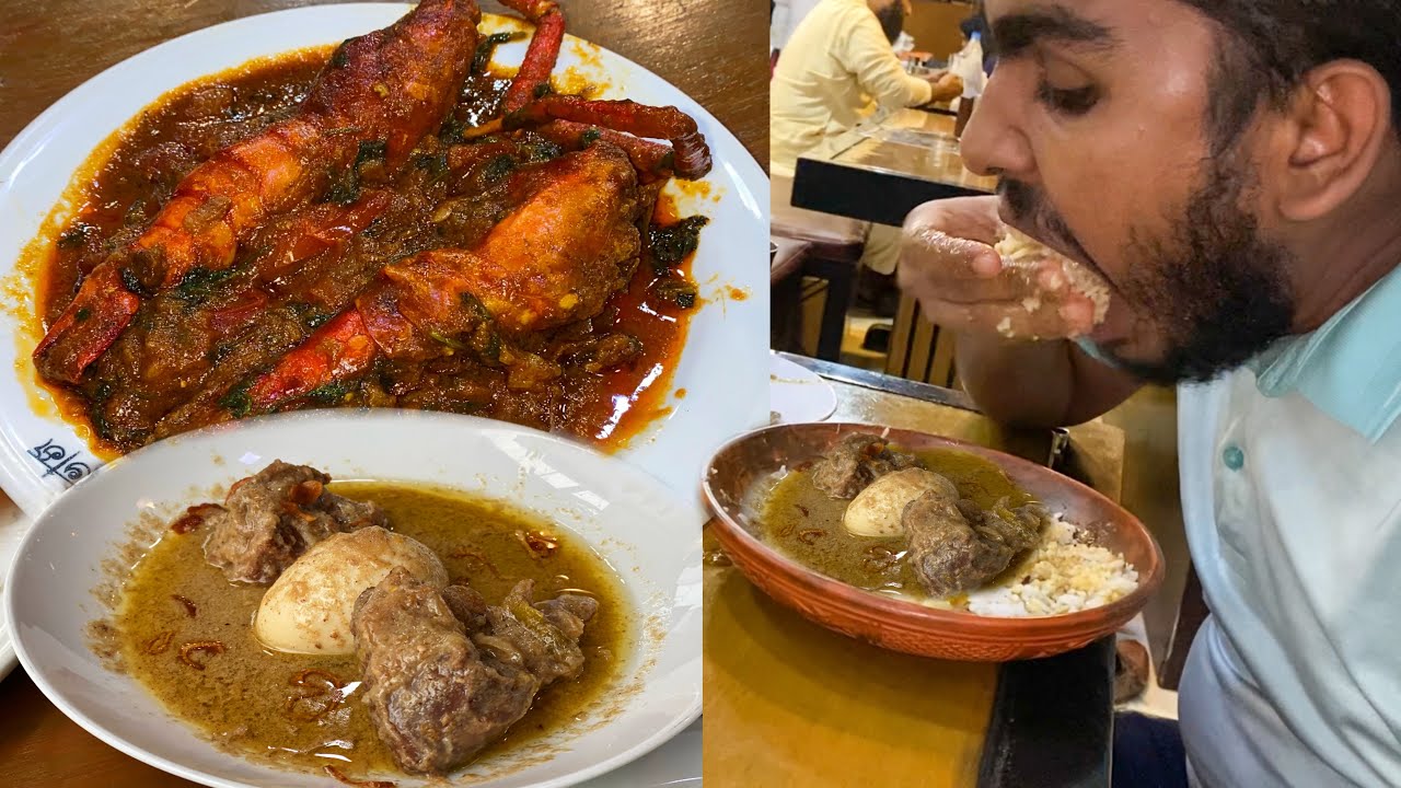 Eating Rice &  Murgh Musallam, Mutton Glassy, Kalia, Prawn Curry at Jomidari Bhoj