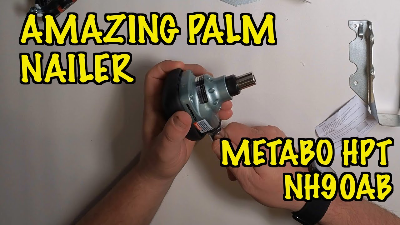 Unboxing and Review. Metabo HPT Palm nailer NH90AB for joist, hurricane straps, and tight areas.