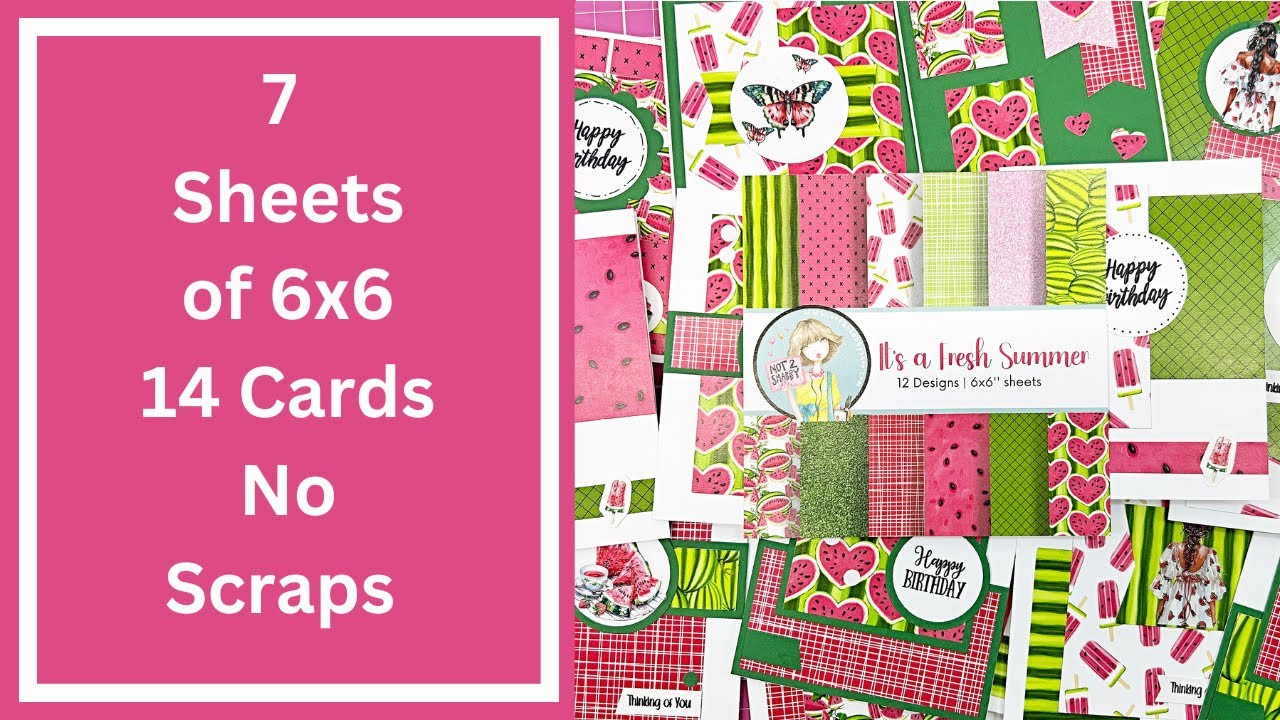 Finishing off a 6x6 Pad - Summer Watermelon Vibes Cardmaking Process- Smash Those Small Pads Collab