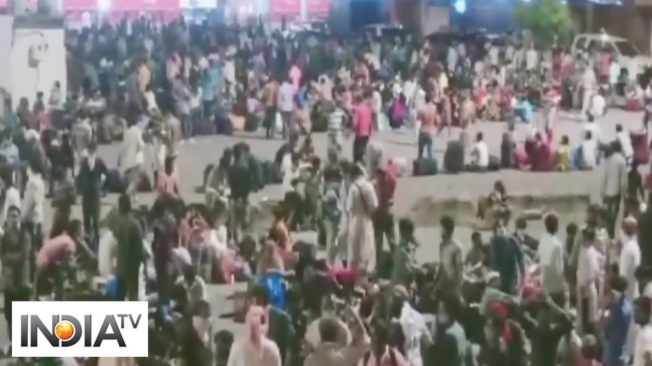 Mumbai's Lokmanya Tilak Station crowded with migrant workers waiting for trains