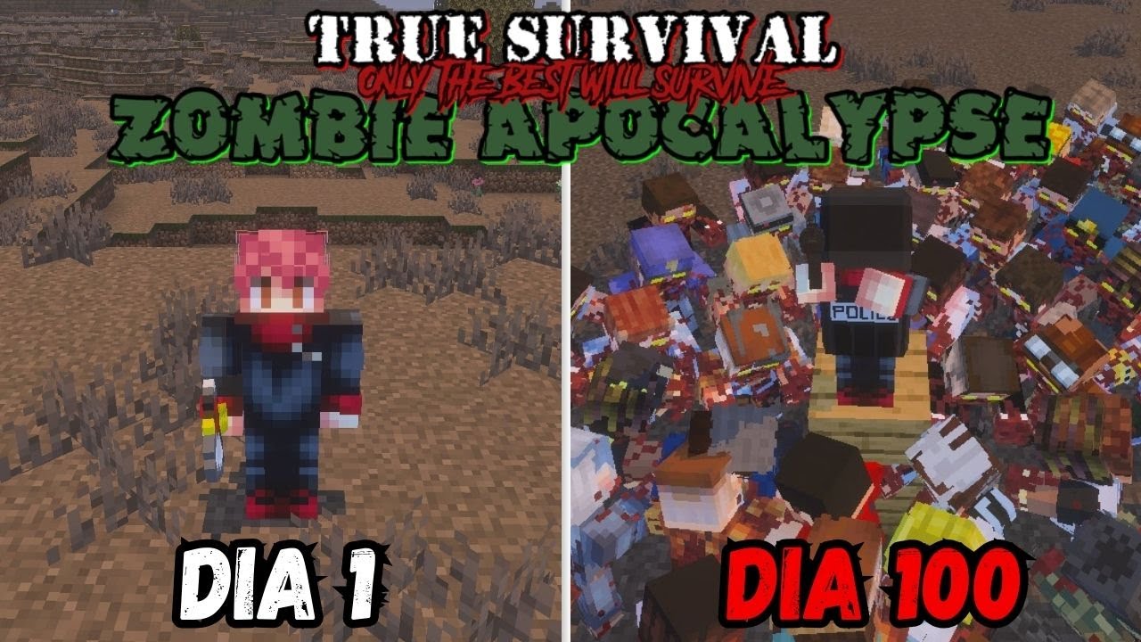 Gu&iacute;a: Como sobrevivir 100 D&Iacute;AS en True Survival  Zombie Apocalypse (Minecraft Hardcore)