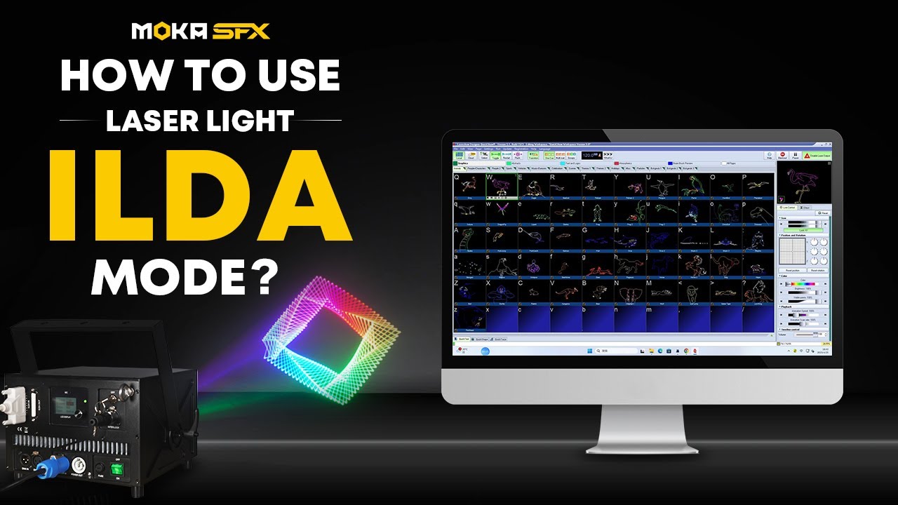 MOKA: How To Use Laser Light ILDA Mode? | MOKA SFX 10W Full Color Animation Laser Lights