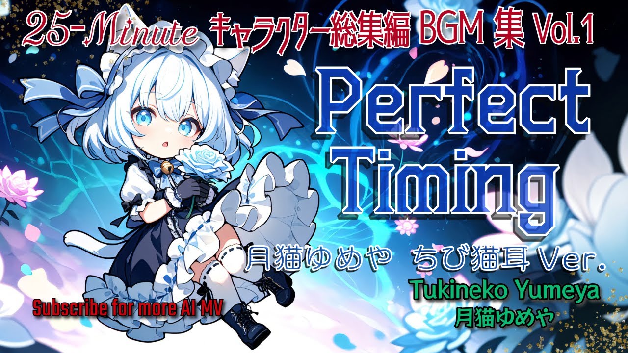 キャラクター総集編BGM集 Vol.1 「Perfect Timing」 月猫ゆめや ちび猫耳Ver.【AIアニメMV】963Hz